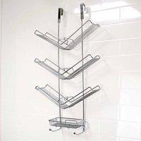 Showerdrape Atrium Collection Chrome Shower Caddy, Silver