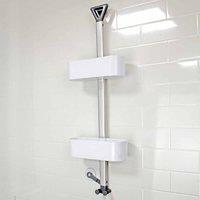 Showerdrape Elements Collection White Shower Caddy, White