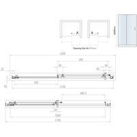 Scudo Sliding Shower Door 1200Mm, Silver
