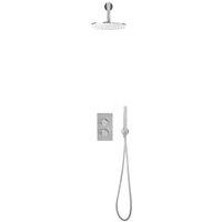 Scudo Core Round Handle Shower Arm Drench Head Handset & Mounting Bracket - Chrome, Silver