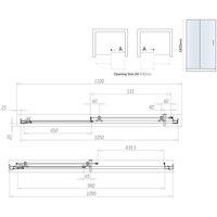 Scudo Sliding Shower Door 1100Mm, Silver