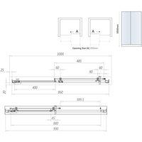 Scudo 6Mm Black Glass 1000Mm Sliding Door 1850Mm , Black