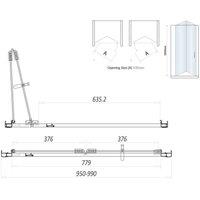 Scudo S6 Bifold Semi Frameless Door 1000Mm, Silver