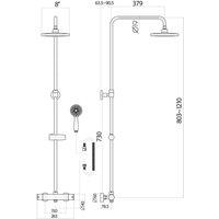 Scudo Mono Middleton Shower Plus Adjustable Round Rigid Riser Shower - Black, Black