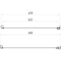 Scudo S6 Chrome Side Shower Panel 700mm, Silver