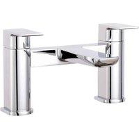 Scudo Muro Chrome 2 Tap Hole Deck Mounted Bath Filler, Silver
