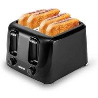 Geepas Four-slice Black Bread Toaster With Browning Control