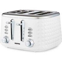 Geepas White And Black Versatile 4-slice Toaster 1750W