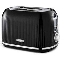 Geepas Fluted Black 2-slice Bread Toaster With 7 Browning Controls