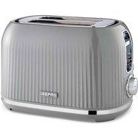 Geepas Grey Fluted 2-slice Toaster With 6-level Browning