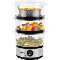 Geepas 7.2L Stainless Steel Electric Food Steamer With 3 Tiers & Timer