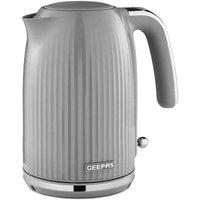 Geepas 1.7L Grey Cordless Fluted Rapid Boil Electric Kettle, Grey