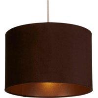 Lighting Collection Chocolate 30Cm Velvet Shade Ab Liner, Brown
