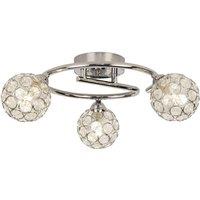 Lighting Collection 3 Light Chrome Ceiling, Silver