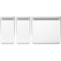 Brabantia Tasty Stackable Canister Set Of 3 - Light Grey, Grey