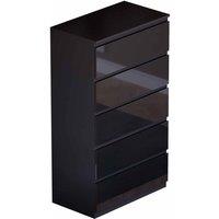 Vida Designs Glinton 5 Drawer Chest - Black, Black