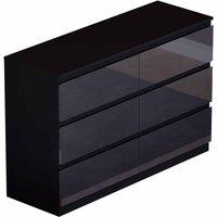 Vida Designs Glinton 6 Drawer Chest - Black, Black