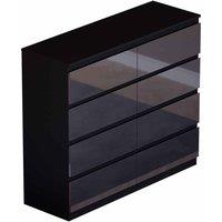 Vida Designs Glinton 8 Drawer Chest - Black, Black