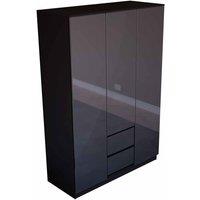 Vida Designs Glinton 3 Door 2 Drawer Wardrobe - Black, Black