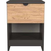 Welcome Furniture Ready Assembled Bora 1 Drawer Open Shelf Bedside Cabinet, Grey