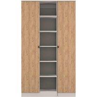 Welcome Furniture Ready Assembled Bora 2 Door Open Shelf Triple Wardrobe, Cream