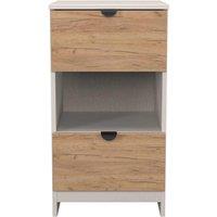 Welcome Furniture Ready Assembled Bora 2 Drawer Open Shelf Bedside Cabinet, Cream