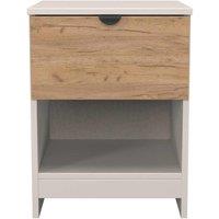 Welcome Furniture Ready Assembled Bora 1 Drawer Open Shelf Bedside Cabinet, Cream
