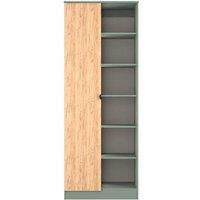 Welcome Furniture Ready Assembled Bora 1 Door Open Shelf Double Wardrobe, Green