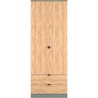 Welcome Furniture Ready Assembled Bora 2 Drawer Double Wardrobe, Green