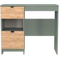 Welcome Furniture Ready Assembled Bora 2 Drawer Open Shelf Vanity, Green