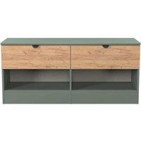 Welcome Furniture Ready Assembled Bora 2 Drawer Openshelf Bed Box, Green