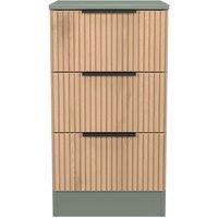 Welcome Furniture Ready Assembled Java 3 Drawer Bedside Cabinet, Green