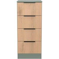 Welcome Furniture Ready Assembled Java 4 Drawer Bedside Cabinet, Green