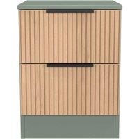 Welcome Furniture Ready Assembled Java 2 Drawer Bedside Cabinet, Green
