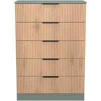 Welcome Furniture Ready Assembled Java 5 Drawer Chest, Green