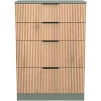 Welcome Furniture Ready Assembled Java 4 Drawer Deep Chest, Green