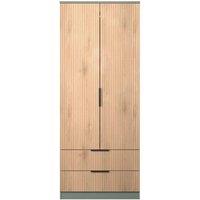 Welcome Furniture Ready Assembled Java 2 Drawer Double Wardrobe, Green