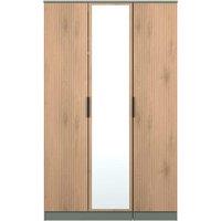 Welcome Furniture Ready Assembled Java Triple Mirror Wardrobe, Green