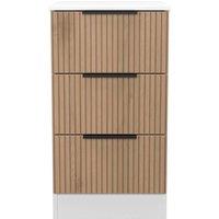 Welcome Furniture Ready Assembled Java 3 Drawer Bedside Cabinet, White