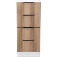 Welcome Furniture Ready Assembled Java 4 Drawer Bedside Cabinet, White