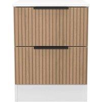 Welcome Furniture Ready Assembled Java 2 Drawer Bedside Cabinet, White