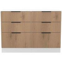 Welcome Furniture Ready Assembled Java 6 Drawer Wide Chest, White