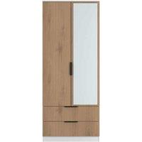 Welcome Furniture Ready Assembled Java 2 Drawer Double Mirror Wardrobe, White