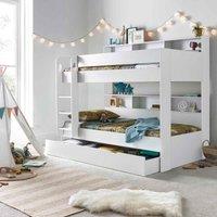 Bedmaster Oliver White Storage Bunk Bed With Drawer And Pocket Sprung Mattress, White