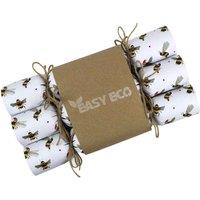 EasyEco Recycled Paper Christmas Crackers Plastic Free - Bees Table Decorations, White
