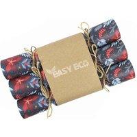 EasyEco Recycled Paper Christmas Crackers Plastic Free - Poinsettia Table Decorations, Blue