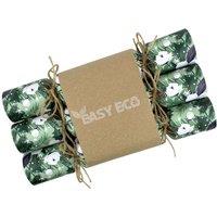 Recycled Paper Christmas Crackers Plastic Free - Green Flowers Table Decorations