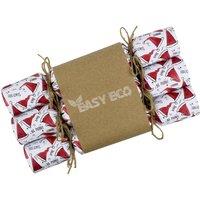 EasyEco Recycled Paper Christmas Crackers Plastic Free - Santa Hats Table Decorations, Red