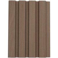 Waterproof Walnut Slatted Wall Panel 2400 x 1700mm, Brown