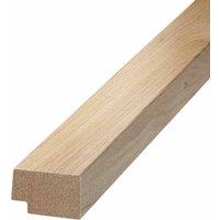 Waterproof Oak Slatted Wall Panel Grooved End Cap 2400mm, Brown